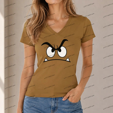 XS-5XL Female Clothing V Neck Top Women T Shirts New Cuteore Super Mario Women T-shirt Fashion Harajuku Style Summer Hot Sale