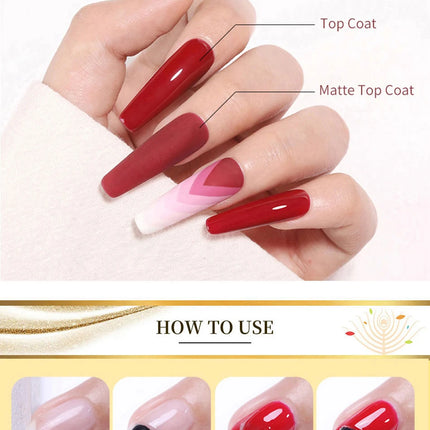 BORN PRETTY 250g Super Strong Nail Glue For False Nail Tips Press On Nails Refilled Package Base Gel Top Coat Matte Top Coat