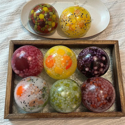 Food Stress Ball Rice Ball Squishy Fidget Toy Non-Bounce Squeeze Ball ASMR Sensory Toy Anti Stress Toy For Adult Hand Exercise