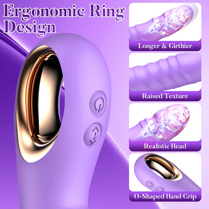 AIERLE Thrusting Vibrator G Spot Anal Dildo with 10 Vibrating 10 Thrusting Liquid Silicone Vaginal Massage Clitoris Stimulator