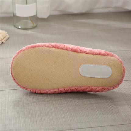 Women Winter Home Fur Slippers Cartoon Cat Non-Slip Soft Warm House Indoor Bedroom Men Couples Boys Girl Memory Foam Floor Shoes
