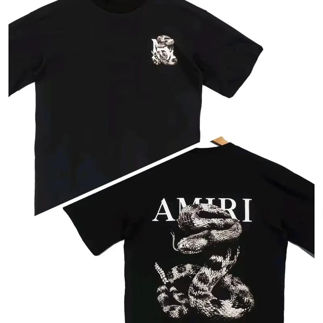 Snake Graphic Loose T - Shirt Light Luxury Trendy Short - Sleeve Unisex Versatile Casual Wear graphic t shirts pro choice