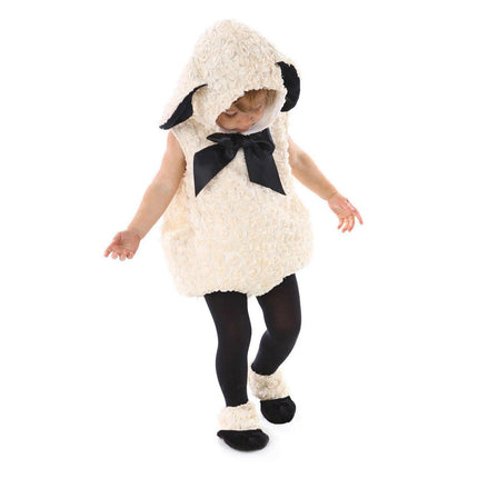 Halloween Baby Girls Lamb Furry Costume Toddler Fluffy Romper Halloween Toddler Costume Animal Themed Cosplay Party Costume