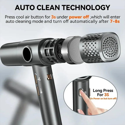 New Professional LCD Display 110000RPM High-Speed Hair Dryer Negative Ionic Blow Dryer Brushless Motor Fast Drying Low Noise