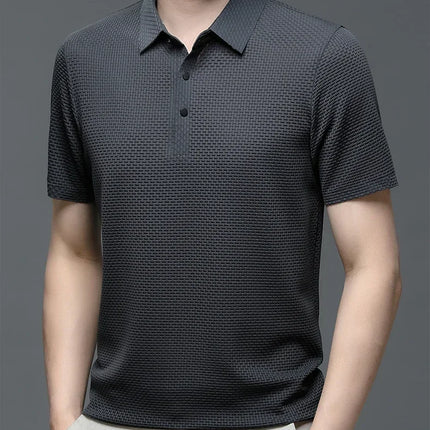 Brand Clothes Summer New Men's Short Sleeve T-shirt Ice Silk Cool and Breathable POLO Shirt Business Casual Sweat-absorbing Top