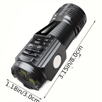 Powerful 3LED Super Bright Flashlight Portable Mini Burst Flash Torch Rechargeable Emergency Spotlight with Pen Clip Flashlight