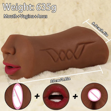 1 IN 1 Brown Mouth Sexy Toy Blowjob Fake Vagina for Men Oral Sex Toys Sexual Male Masturbator Man Deep Throat Realistic Pussy