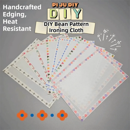 5Pcs Light Transmission Perler Beads Baking Cloth DIY Heat Resistant Ironing Sheets for Fuse Beads Reusable Edge-stitched