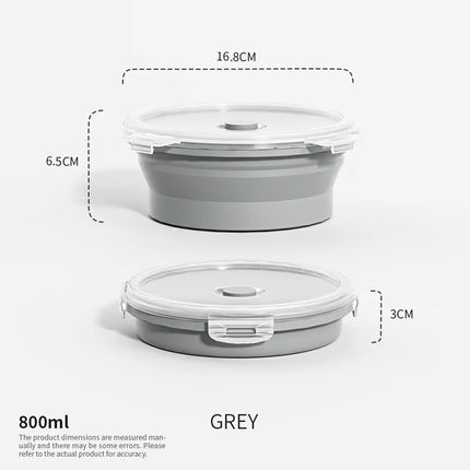Collapsible Food Storage Containers Foldable Silicone Lunch Containers with Lids, Rectangle Collapsible Bowls Round Food Bowls