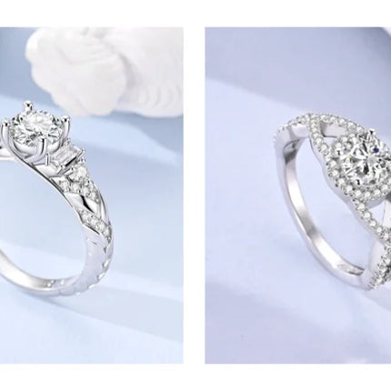 Shine Zircon Ring 925 Silver Original Stone Multi Layer Simple Infinitely Wide Rings For Women FineJewelry Wedding Party Gift