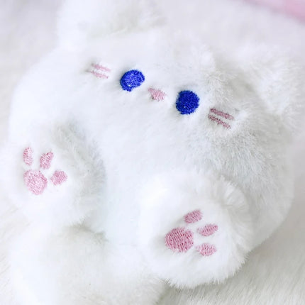1-4pcs Cute Plush Small Cat Doll Keychain for Couple Soft Cotton Stuffed Animal Keyring Backpack Pendant Decoration Student Gift