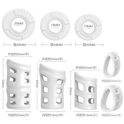 3PC/8/10PCS Penis Rings Foreskin Corrector Resistance Ring Delay Ejaculation Couple Cock Rings Adult Game Shop Sex Toys For Men