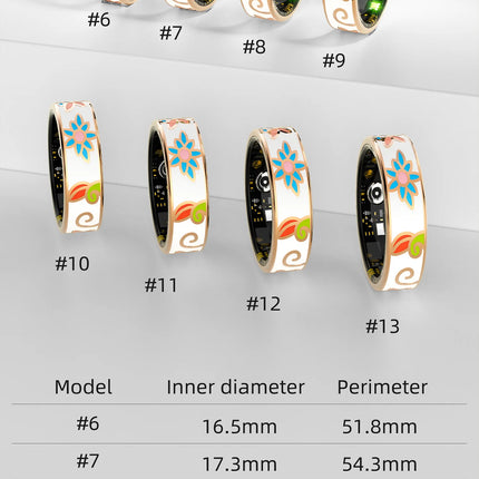 R18 Smart Ring Color Enamels Women Female Stainless Steel Intelligent Finger Ring IP68 Waterproof Smartring Fitness Tracker