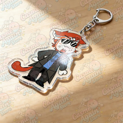 Cartoon Chibi Postal Dude Keychain Accessories Bag Anime Postal Peeker Keyrings Jewelry Manga Game Fans Gifts