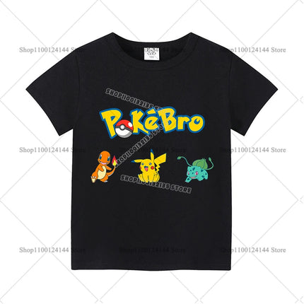 T-shirts for Men Women Anime Cartoon Pokemoned Fashion Couple Short Sleeved Shirt Male Female Summer Cotton Top Adults Clothes