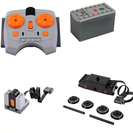 Moc Train Track Motor Technical Blocks Power Functions Parts Remote Control + AAA Battery Box Set PF Bricks DIY Toys Accessories