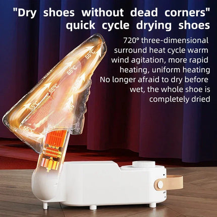 Shoe Dryer Quick Drying with Intelligent Timer Adjustable Deodorizing Sterilizing Shoe Warmer Heater for Household