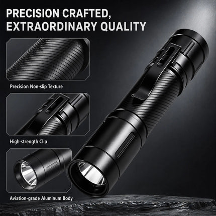 S516-A Tactical Flashlight 1200 Lumens 656ft 6 Modes Moonlight Strobe SOS 21700/18650 IP66 1.5m Drop Proof EDC