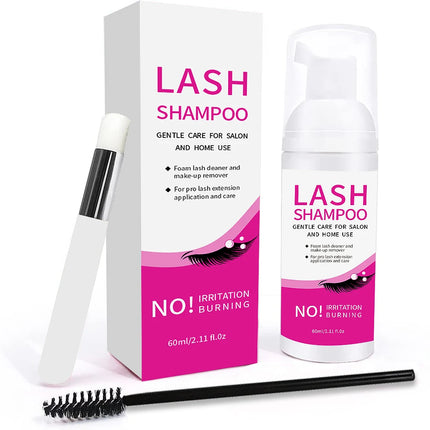 60ml eyelash shampoo mild and non-irritating deep and quick cleansing of eye makeup with a free eyelash brush