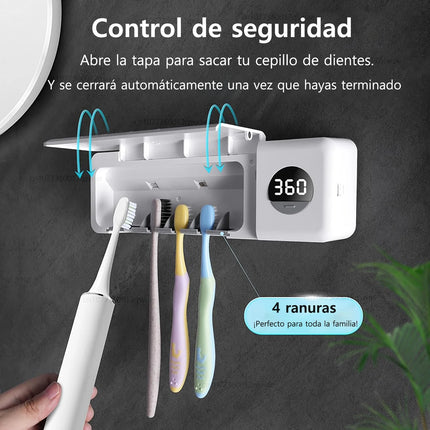 UV Toothbrush Sanitizer UV Light Cleaning Holder Toothbrush Smart Cleaner with Light Clean Air Drying Bathroom Wall Mount Holder