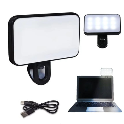Pocket LED Selfie Light Flash Fill 3 Modes Adjustable Video Photo Ringlight Photography Lamp For IPhone IPad Mobile Phone Laptop