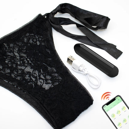 App Control Bullet Vibrator with Adjustable Size Wearable Panties 10 Vibrating Clitoral Stimulator Sex Toys for Women Couples