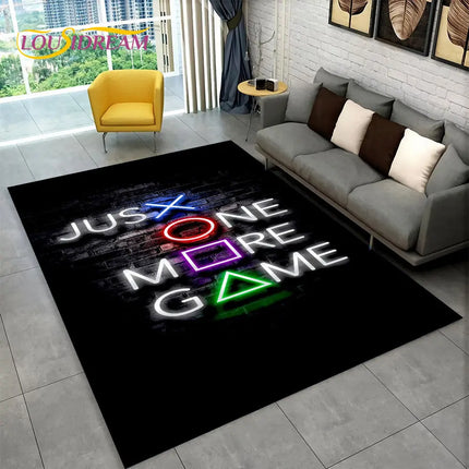3D Cartoon Game Gamer Gamepad Large Area Rug, Carpet Rug for Living Room Kids Bedroom Sofa Doormat Decor, Child Non-slip Floor Mat