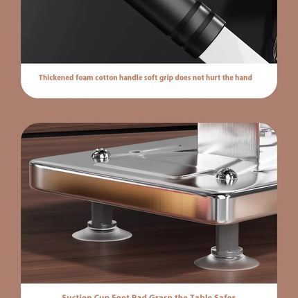 GIANXI Mutton Roll Slicer Machine Stainless Steel Meat Slicer Beef Thin Slice Frozen Meat Household Barbecue Hot Pot Cooking