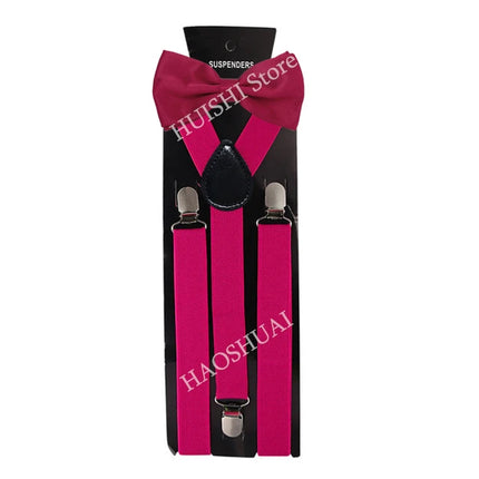 Hot Sale Suspenders Bowtie Sets Mens Women Boys Party Wedding Y-Back Shirt Braces Butterfly Belt Bow Tie Suit Accessories Gift