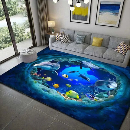 3D Fish Pond Carpet Living Room Children's Room Carpet Kitchen Carpet Floor Carpet Home Bathroom Carpet Angler Enthusiast