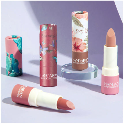 8 Colors Velvet Finish Lipstick Waterproof Long Lasting Moisturizing Non Stick Cup Nude Pink Red Lip Makeup Cosmetics