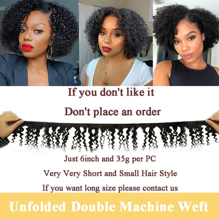 Code Calla Bouncy Curly Hair Bundles Double Draw Indian 6inch Short Cut Remy Human Hair Extensions Natural Black Brown Color