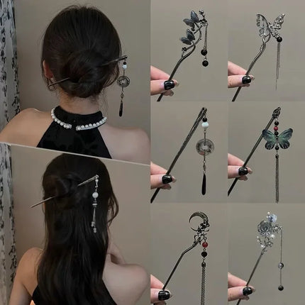 Ancient Chinese Style Elegant Butterfly Tassel Hair Stick for Women Girls Classical Hairpin Chinese Hair Accessories Jewelry