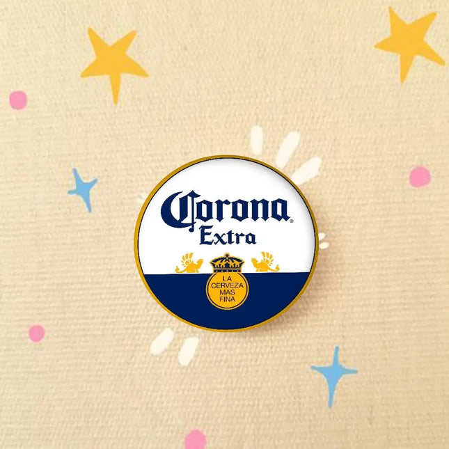 Logo C-Corona E-Extra Beer    32/44/58MM Customizable Button Pins Cute Funny Creative Badge Jewelry Decor Gifts For Friends