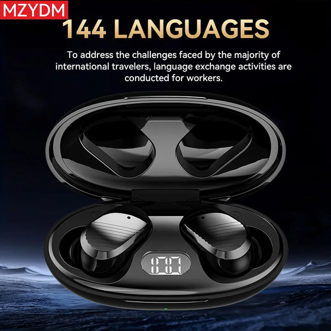AI Translator Earbuds 144 Languages Translation Noise Cancelling A68 Bluetooth5.4 Earphone Instant Smart Voice Real Time Headset