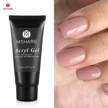 MSHARE Poly Nails Acryl Gel 60ml Builder UV Led Acrylgel Nails Extensions Acrylic Pink White Clear Acrylatic Hema Tpo Free Gel