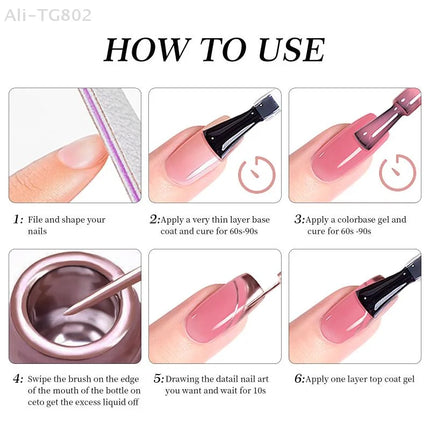 Gold Silver Metallic Nail Gel Liner Paint Chrome Mirror Effect Super Bright UV LED French Style Semi-Permanent Nail Polish