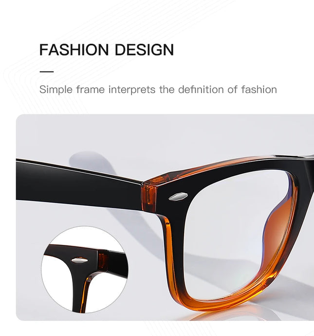 JMISUS Photochromic Optical Eyeglasses for Daily Life Women Men Square Frame Prescription Lenses Lightweight Comfortable Wear