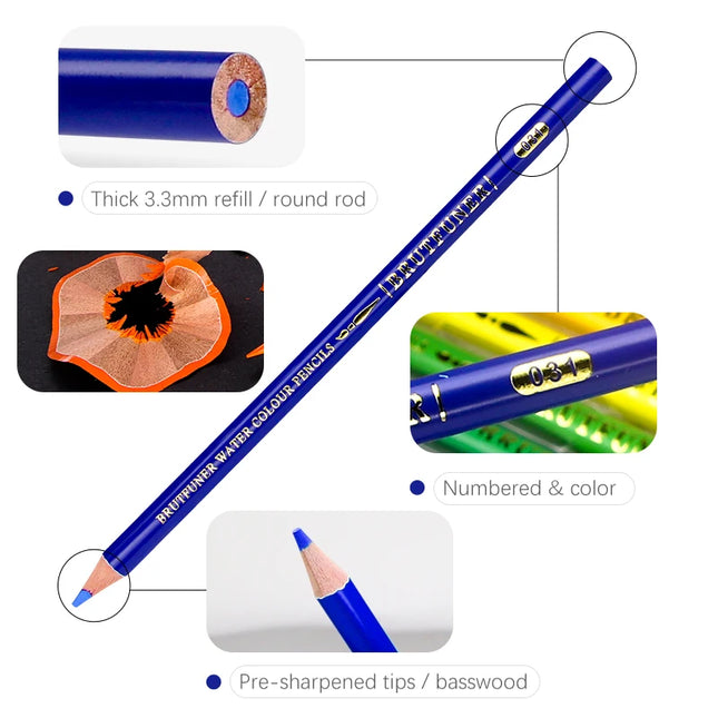 Brutfuner 48/72/120/150/160/180 Colors Professional Oil Wood Soft Watercolor Pencils For School Draw Sketch Art Supplies