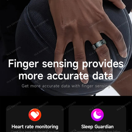 2026 Smart Ring with Display Screen and Touch, Wireless Charging, Health Manager, 5 ATM Waterproof For Men Women Rings R12 R11