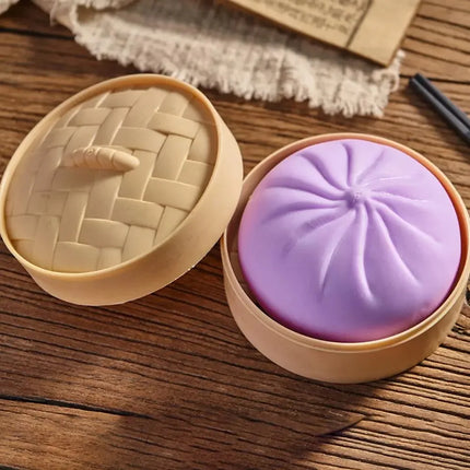 Giant Dumpling Squeeze Toy for Anxiety Relief Soft Steamed Stuffed Bun Simulation Food Fidget Decompression Dough Toy