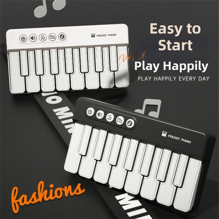 Rainbow Lights Kids Mini Piano Portable Design 7 Colors LED Learning Piano Keyboard Multi-functional Electronic Organ Keyboard