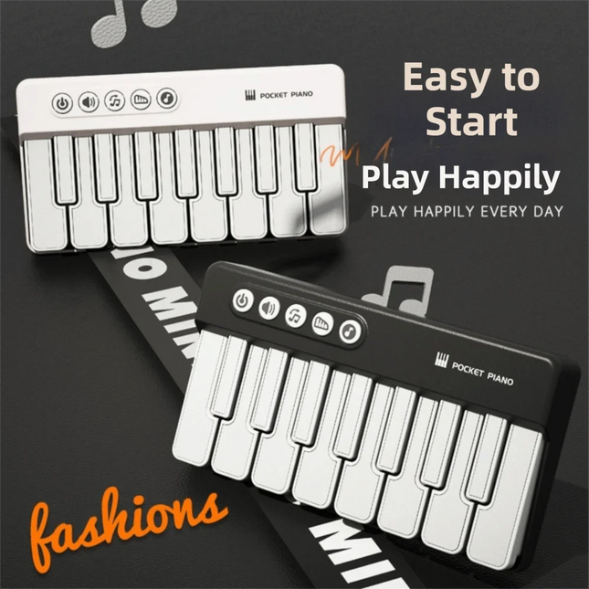 Rainbow Lights Kids Mini Piano Portable Design 7 Colors LED Learning Piano Keyboard Multi-functional Electronic Organ Keyboard