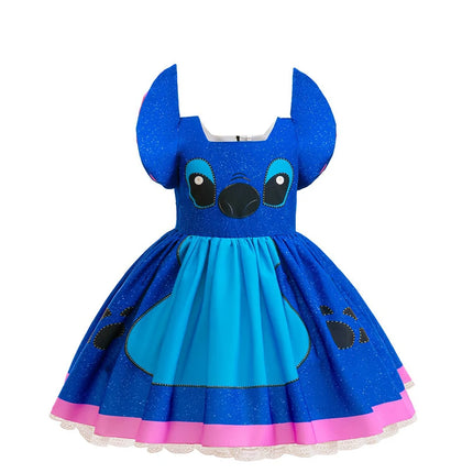 Baby Disney Movie Stitch Role Playing Costume Sets Cartoon Cute Princess Dress Stage Performance Purim Carnival Kids Dress
