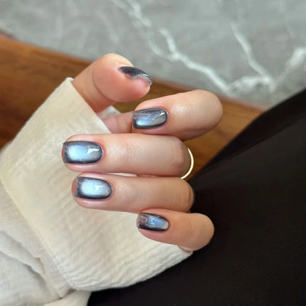 SHAKA 1pcs Autumn Winter Whitening Blue Temperament Glass Bead Cat Eye Gel Nail Polish Brown Blue Cat Eye Nail Art Nail Supplies
