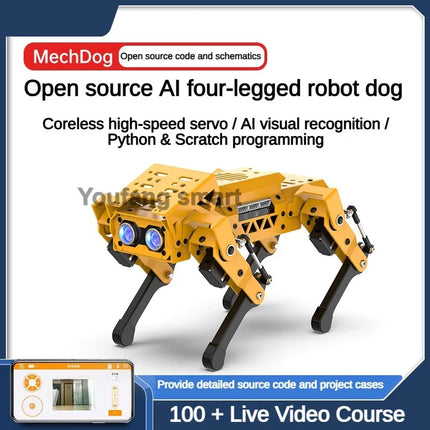 ESP32 Quadruped Visual Bionic Metal Robot Dog For Arduino Robot Kit for Python AI Project for Graphical Programmable Robot Dog