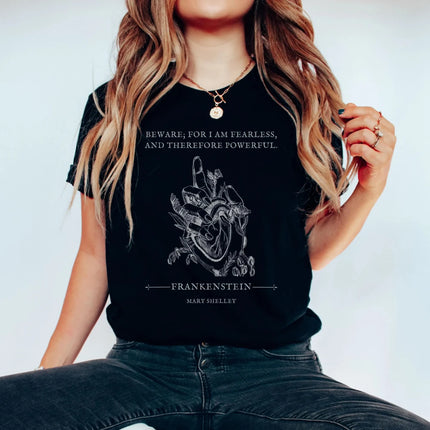 Frankenstein quote shirt dark preppy bookworm T-shirt gothic reading T-shirt bookworm T-shirt  Pure all-season base layer shirt