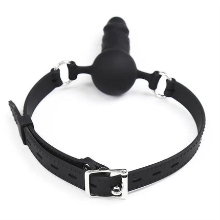 Adult Games Silicone Dildo Mouth Gag Bondage Gear Restraints Strapon Dildo Head Strap Mouth Plug Oral Sex Toys For Couples