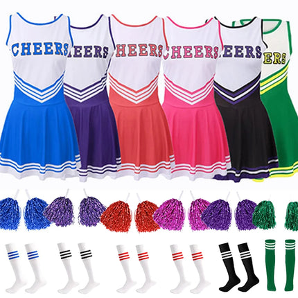 Summer Cheerleading Performance Costumes Gymnastics Dancing Dress Girls School Party Uniform Socks Suit Family Matching Clothing