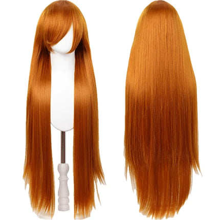 Long Straight Cosplay Wig 100CM Multiple Colors Pink Blonde Black Anime Costume Wig Universal Synthetic Cos Wig Daily Party Wig